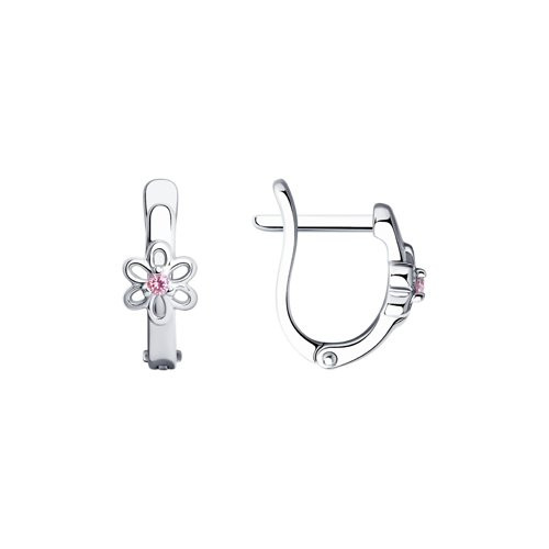 Серьги из серебра с фианитами