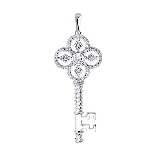 Подвеска из серебра с фианитами