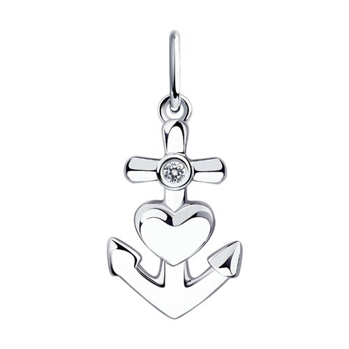 Подвеска из серебра с фианитом