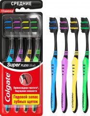 Щетки зубные средней жесткости «Super flexi black»