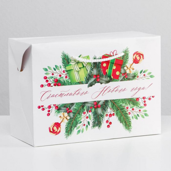 Пакет-коробка «Счастливого Нового года»
