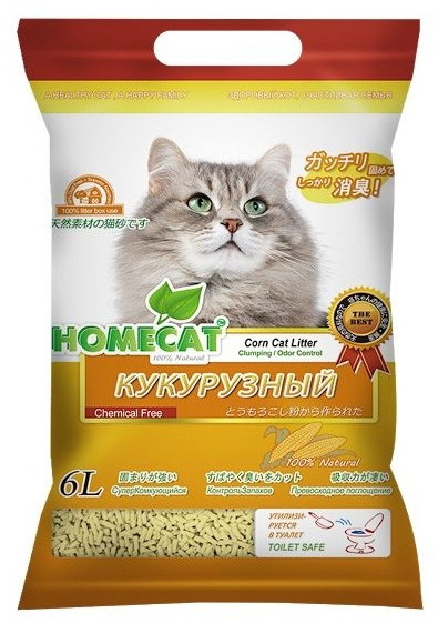 Наполнитель для кошачьего туалета «Кукурузный» | Эколайн | Homecat