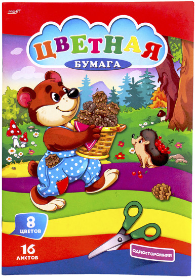 Бумага цветная «Мишка с шишками»