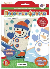 Песочная фреска «Снеговик»