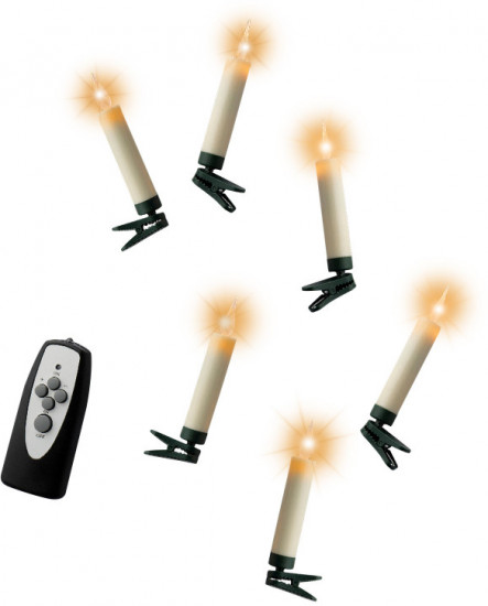 Набор ёлочных свечей на клипсах