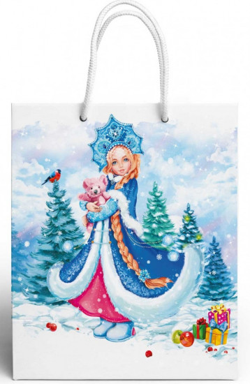 Пакет подарочный «Снегурочка на опушке»