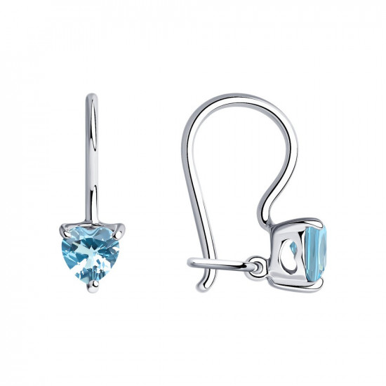 Серьги из серебра с фианитами