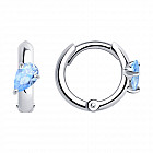 Серьги из серебра с фианитами