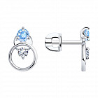 Серьги из серебра с фианитами
