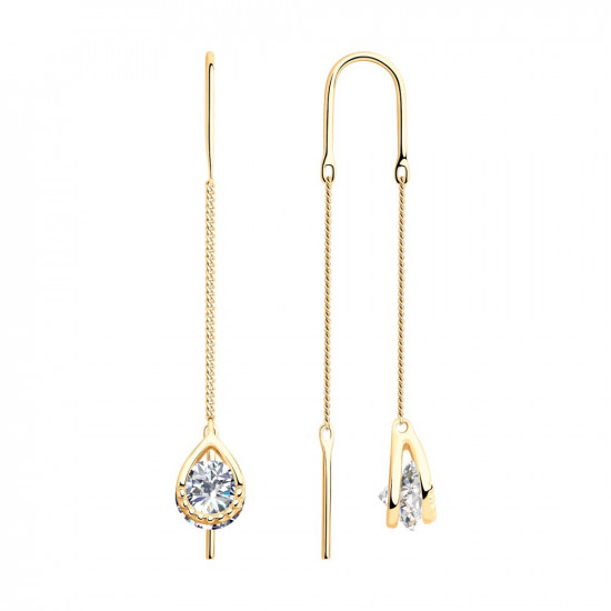 Серьги из серебра с фианитами