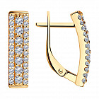 Серьги из золочёного серебра с фианитами