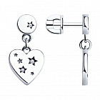 Серьги из серебра с фианитами
