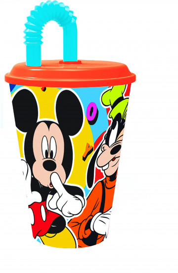 Стакан с соломинкой и крышкой «Микки Классное лето»