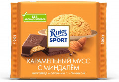 Шоколад молочный «Карамельный мусс с миндалем»