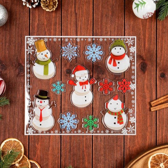 Наклейки на окна «Новогоднее ассорти»