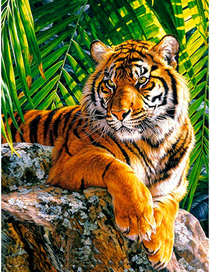 Мозаика алмазная «Тигр в джунглях»
