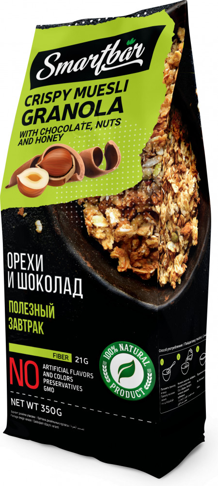 Гранола со вкусом ореха и шоколада | Smartbar