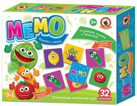Игра настольная «Мемо. Фрукты и овощи»