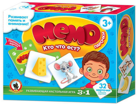 Игра настольная «Мемо. Кто что ест?»