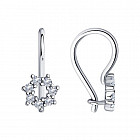 Серьги из серебра с фианитами