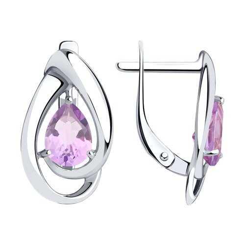 Серьги из серебра с аметистами