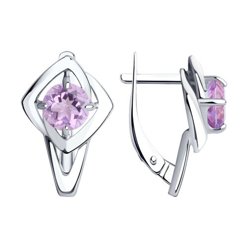 Серьги из серебра с аметистами