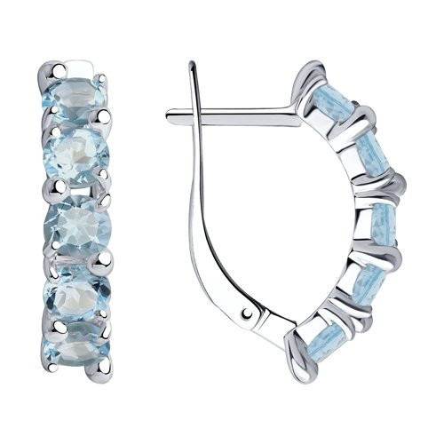 Серьги из серебра с топазами
