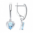 Серьги из серебра с топазами