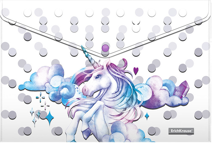 Папка-конверт на кнопке | Dream Unicorn | Erich Krause