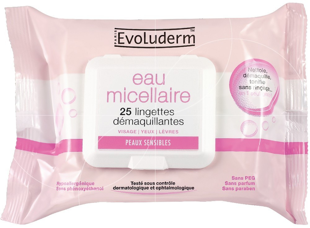 Салфетки очищающие с мицеллярной водой | Evoluderm