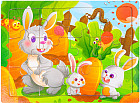 Рамка-пазл «Зайчиха с зайчатами»
