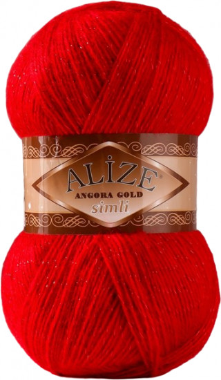 Пряжа для вязания «Angora Gold Simli», 106 Красный