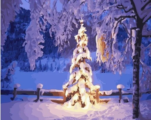 Картина по номерам «Новогодняя ель» | Paintboy