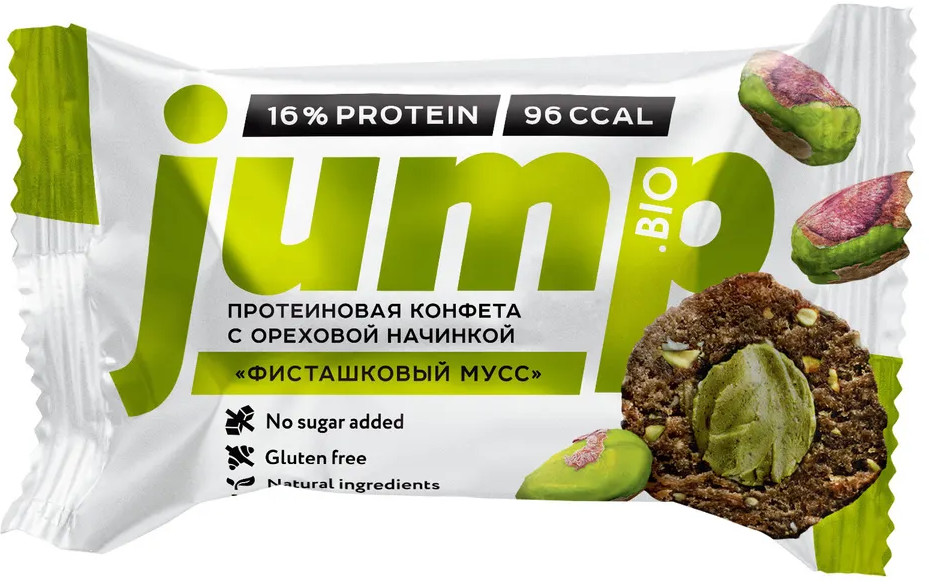 Конфета протеиновая с арахисовой начинкой «Фисташковый мусс» | JUMP