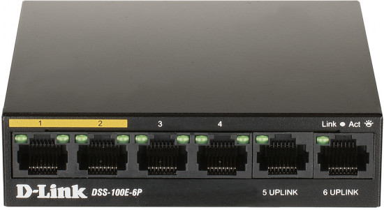Коммутатор D-Link DSS-100E-6P/A1A