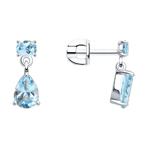 Серьги из серебра с топазами