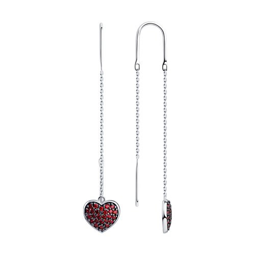 Серьги из серебра с корундами | Present | Diamant