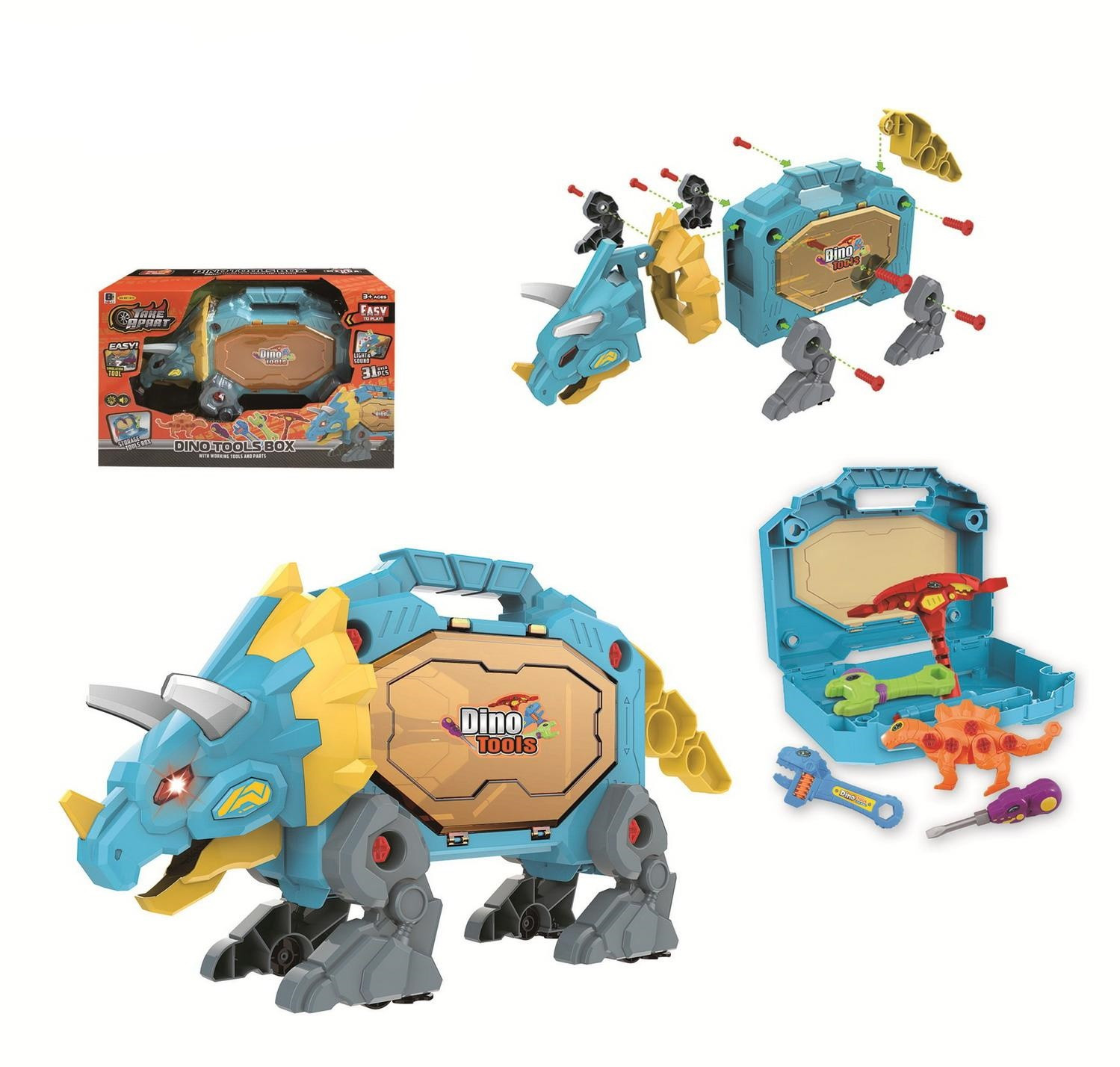 Чемоданчик-конструктор «Динозавр с инструментами» | Junfa Toys