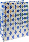 Пакет подарочный «Синие ромбы»