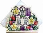 Набор для вышивания на деревянной основе «Салфетница. Домик»