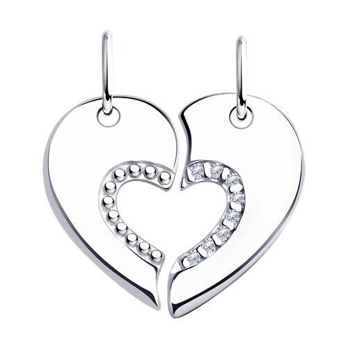 Подвеска из серебра с фианитами