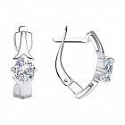 Серьги из серебра с фианитами