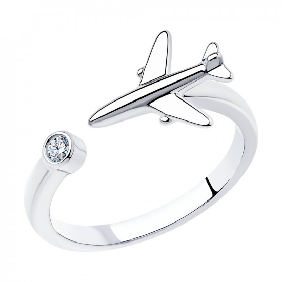 Кольцо из серебра с фианитом