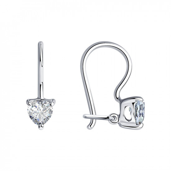 Серьги из серебра с фианитами