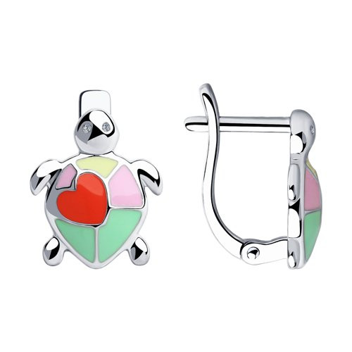 Серьги из серебра с эмалью