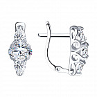 Серьги из серебра с фианитами