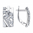 Серьги из серебра с фианитами