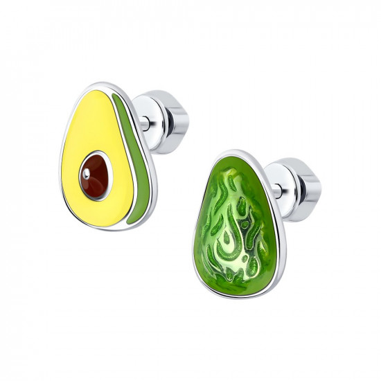 Серьги из серебра с эмалью