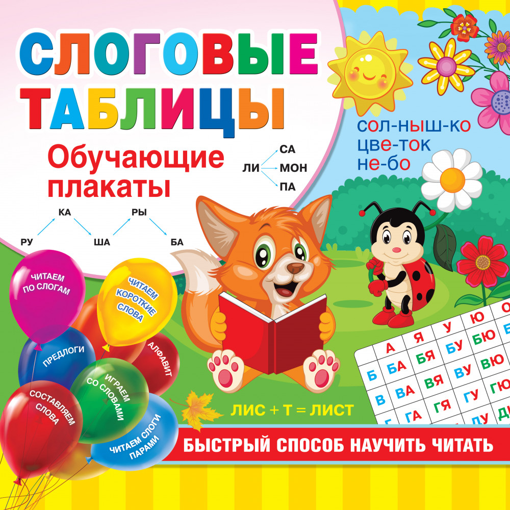 Слоговые таблицы. Быстрый способ научить читать | Обучающие плакаты под одной обложкой