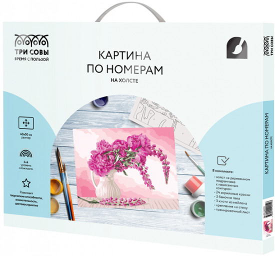 Картина по номерам «Пионы и люпины»